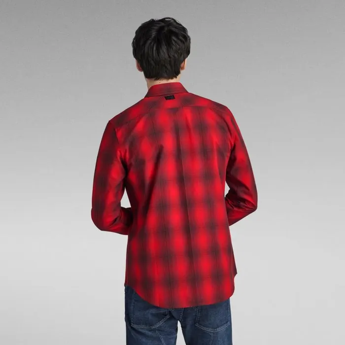 Shirts Men GStar RAW Marine Slim Shirt Dk Flame Vanderbilt Check
