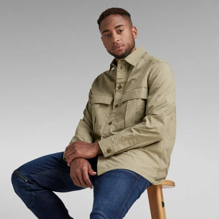 Shirts Men GStar RAW Utility Relaxed Shirt Army Green