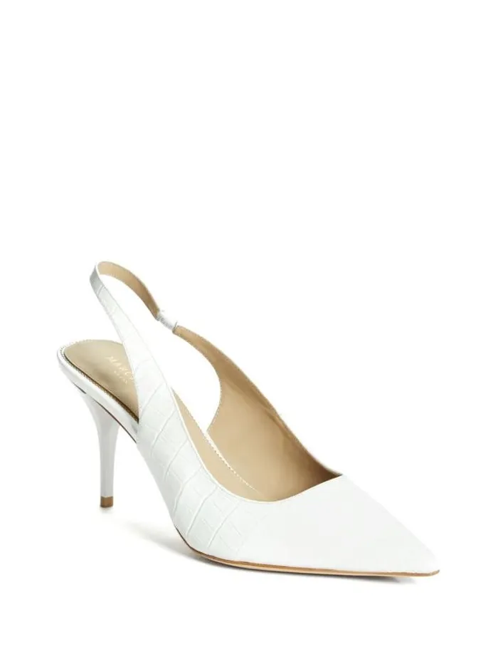 Shoes Women Marciano Juna Crocodile Sling Back Heel True White