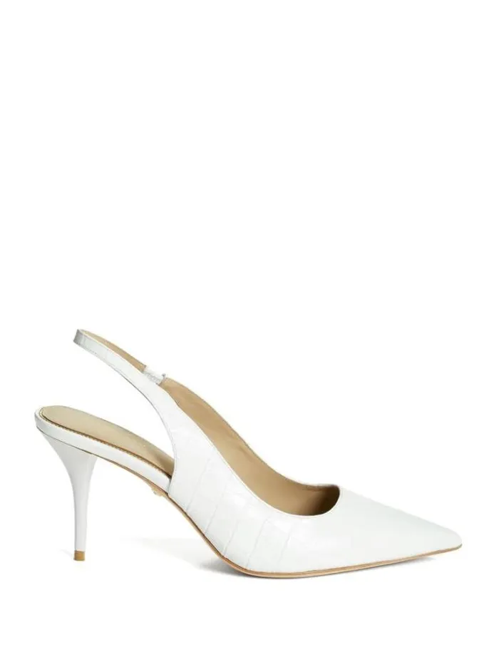 Shoes Women Marciano Juna Crocodile Sling Back Heel True White Shoes Women Marciano Juna Crocodile Sling Back Heel True White