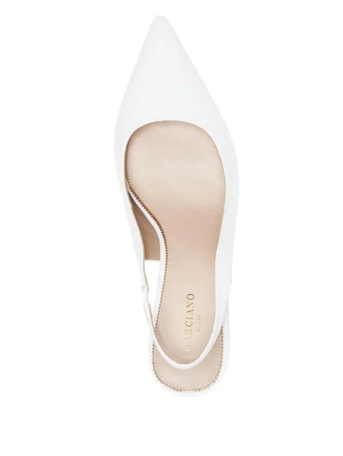 Shoes Women Marciano Juna Crocodile Sling Back Heel True White Shoes Women Marciano Juna Crocodile Sling Back Heel True White