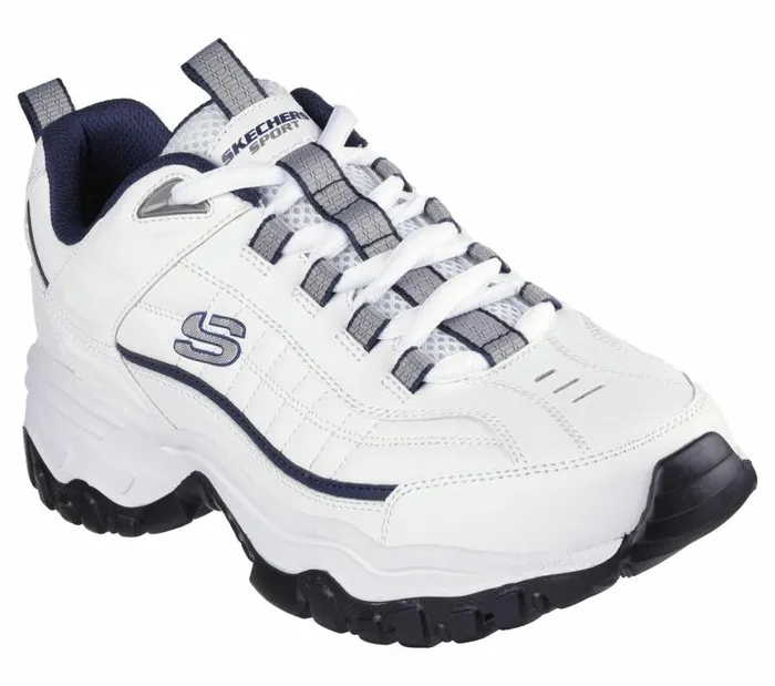 Skechers E039Lite Afterburn White Navy Men Casual Sneakers Skechers E039Lite Afterburn White Navy Men Casual Sneakers