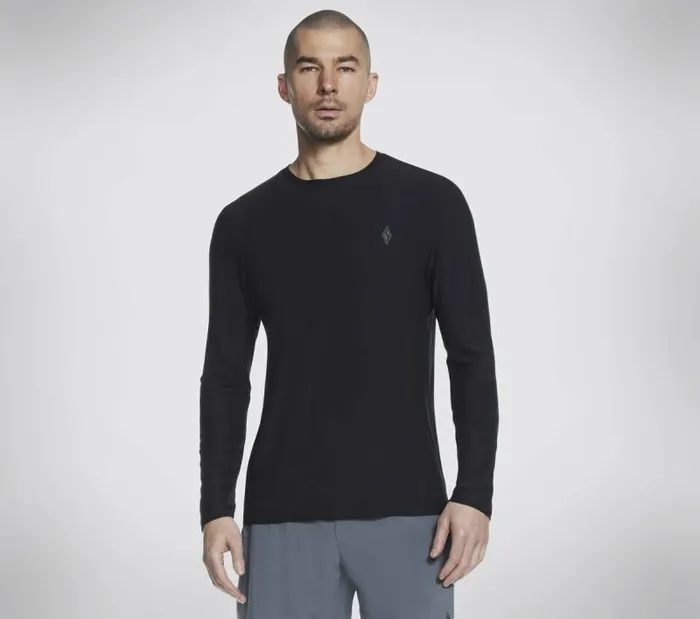 Skechers GO DRI All Day LS Diamond Tee Black Men Tops