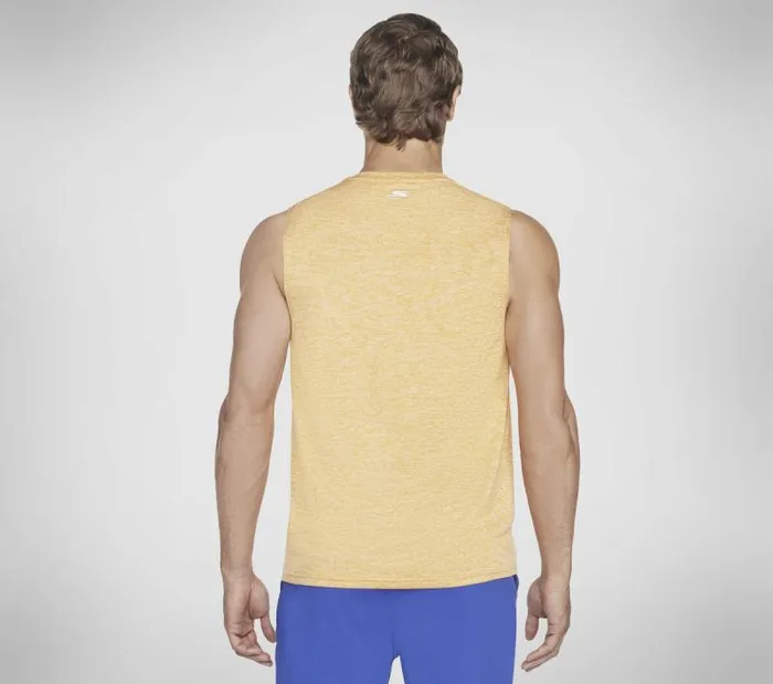 Skechers GO DRI Charge Tank Orange Yellow Men Tops Skechers GO DRI Charge Tank Orange Yellow Men Tops