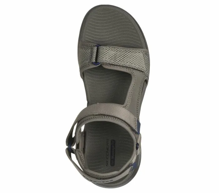 Skechers GO WALK Massage Fit Sandal Taupe Navy Men Sandals Skechers GO WALK Massage Fit Sandal Taupe Navy Men Sandals