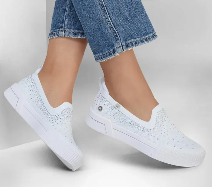 Skechers Jade 8211 Shining Stones White Women Casual Sneakers Skechers Jade 8211 Shining Stones White Women Casual Sneakers