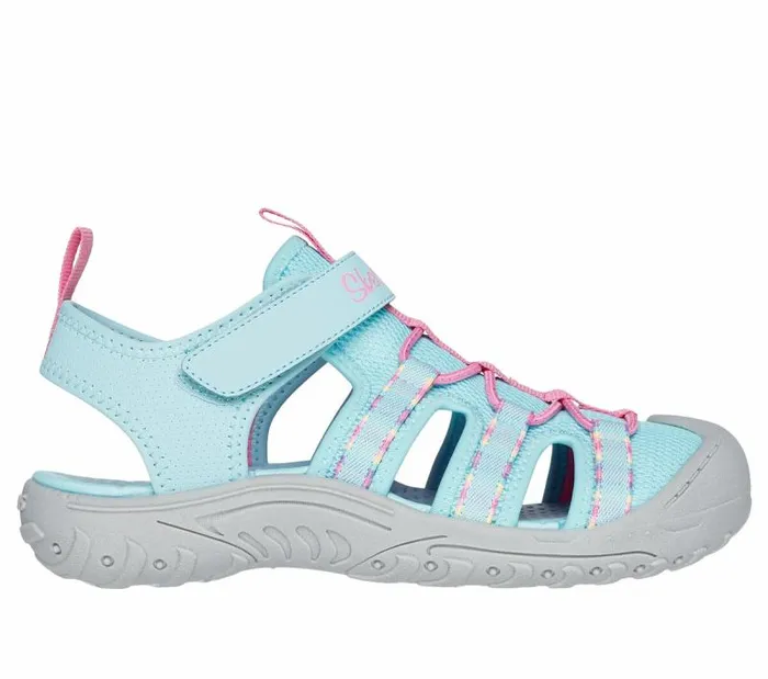 Skechers Reggae Troop Aqua Pink Kids Sandals
