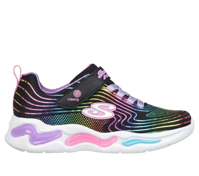 Skechers S Lights Wavy Beams Black Multi Kids Athletic Shoes and Sneakers Skechers S Lights Wavy Beams Black Multi Kids Athletic Shoes and Sneakers