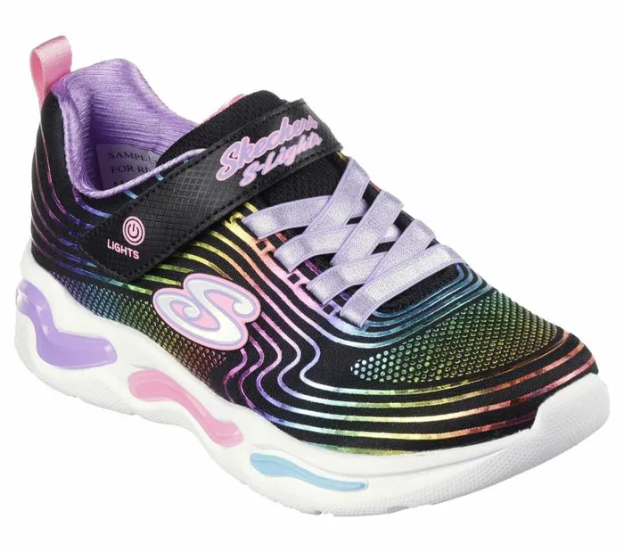 Skechers S Lights Wavy Beams Black Multi Kids Athletic Shoes and Sneakers Skechers S Lights Wavy Beams Black Multi Kids Athletic Shoes and Sneakers