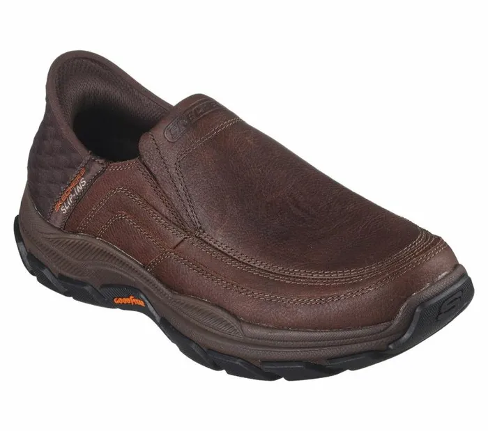 Skechers Skechers Slipins RF Respected 8211 Elgin Red Brown Men Casual Sneakers