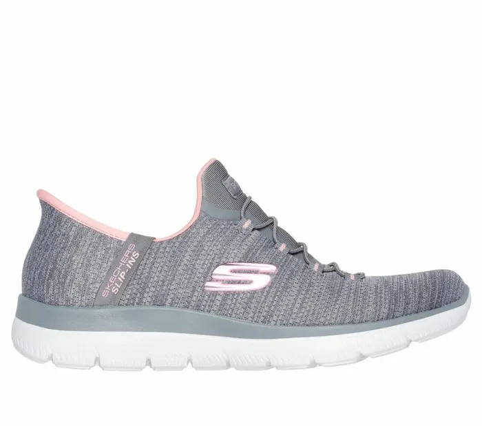 Skechers Skechers Slipins Summits 8211 Everyday Set Gray Coral Women Athletic Sneakers