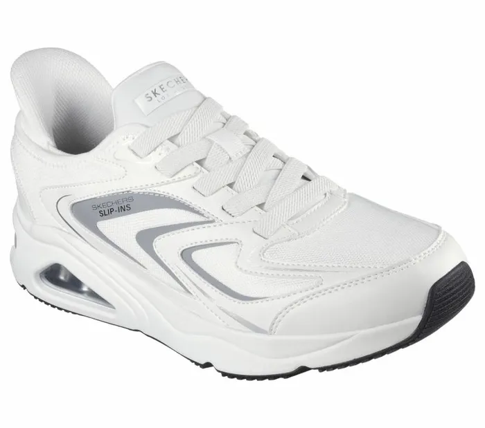 Skechers Skechers Slipins TresAir Uno 8211 VisionAiry White Gray Men Casual Sneakers Skechers Skechers Slipins TresAir Uno 8211 VisionAiry White Gray Men Casual Sneakers