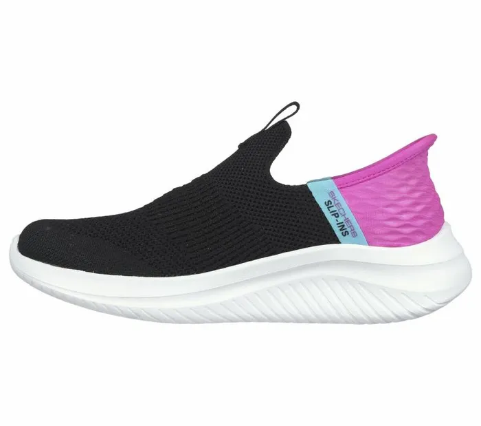 Skechers Skechers SlipIns Ultra Flex 30 8211 Fresh Time Black Pink Kids Athletic Shoes and Sneakers