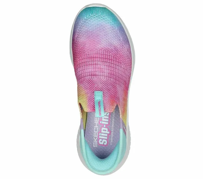 Skechers Skechers Slipins Ultra Flex 30 8211 Pastel Clouds Multi Kids Athletic Shoes and Sneakers
