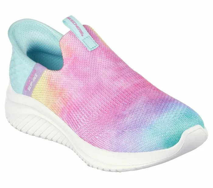 Skechers Skechers Slipins Ultra Flex 30 8211 Pastel Clouds Multi Kids Athletic Shoes and Sneakers