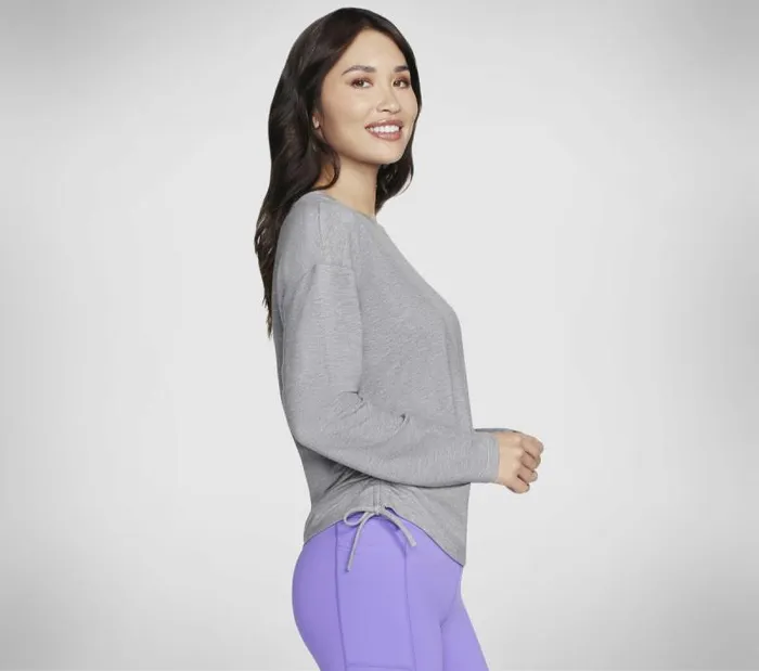 Skechers Skechluxe Renew Crew Light Gray Women Tops Skechers Skechluxe Renew Crew Light Gray Women Tops