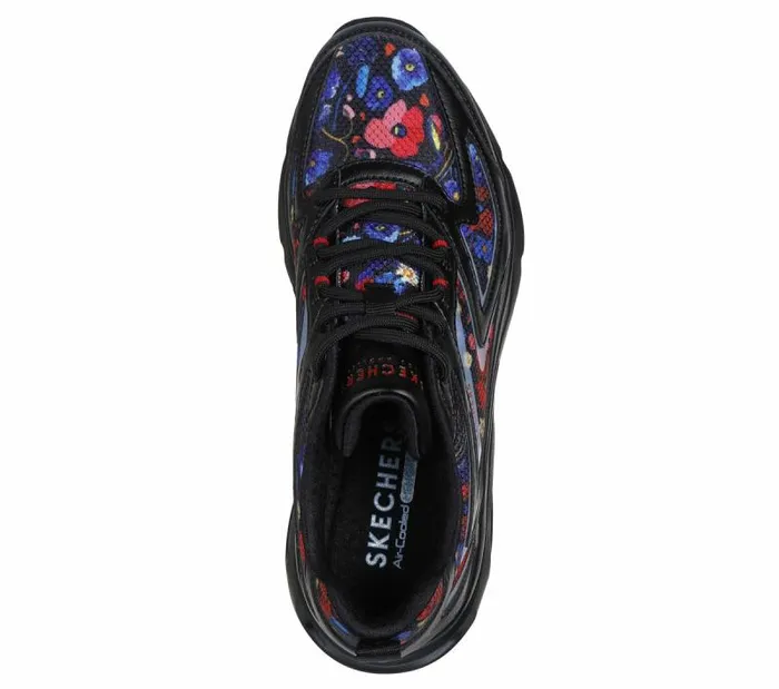 Skechers TresAir Uno 8211Botanical Bliss Black Multi Women Athletic Sneakers