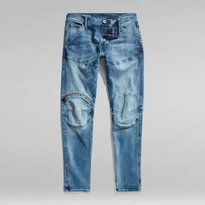 Skinny Men GStar RAW 5620 3D Zip Knee Skinny Jeans Sun Faded Azurite