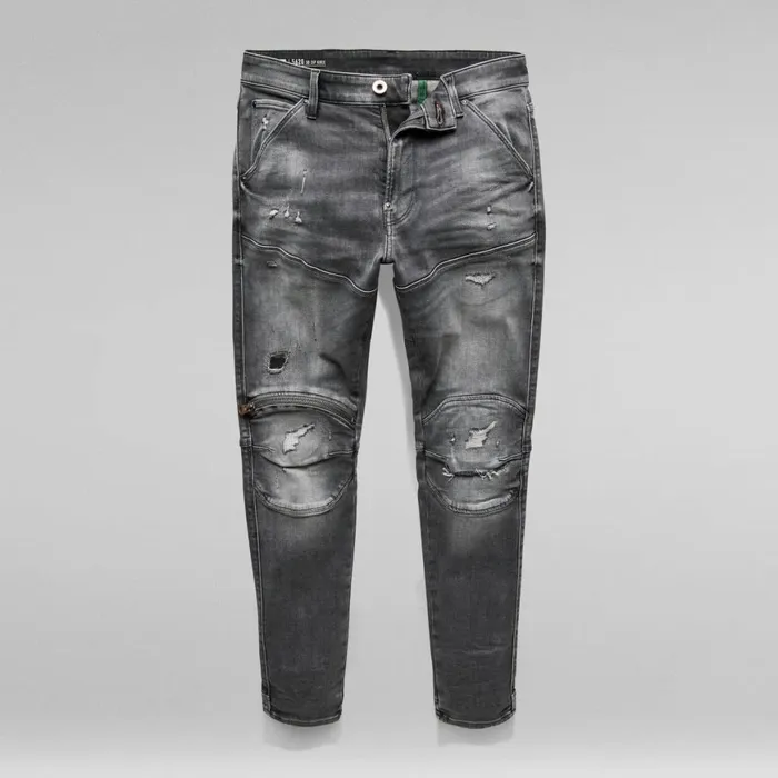 Skinny Men GStar RAW 5620 3D Zip Knee Skinny Jeans Vintage Ripped Basalt