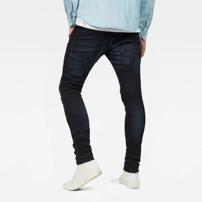 Skinny Men GStar RAW 5620 3D Zip Knee Super Slim Jeans Dark Aged