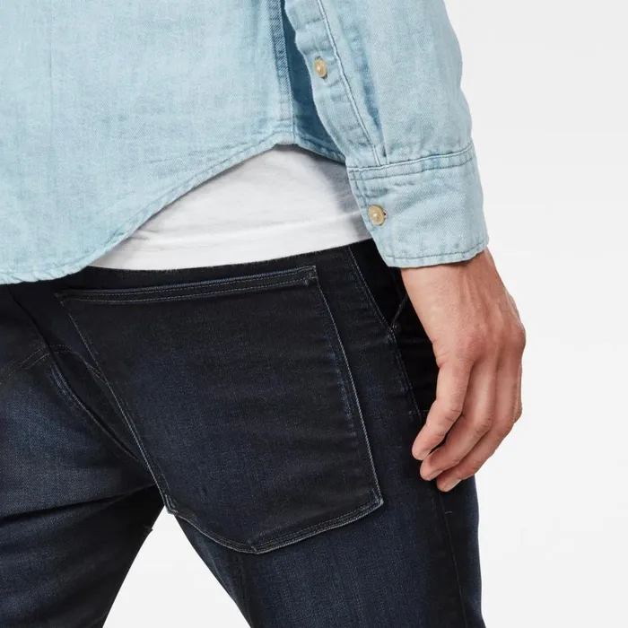 Skinny Men GStar RAW 5620 3D Zip Knee Super Slim Jeans Dark Aged