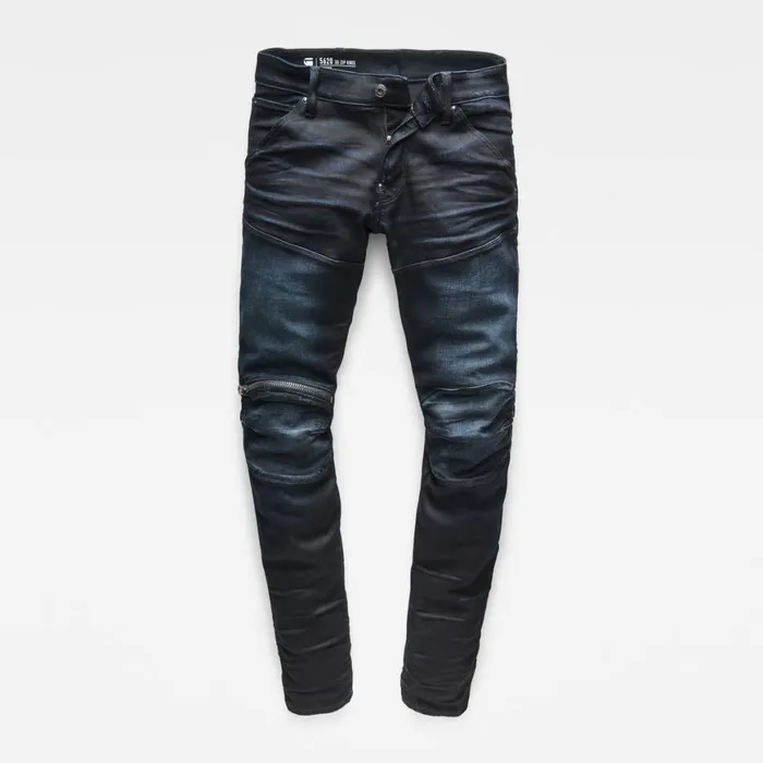 Skinny Men GStar RAW 5620 3D Zip Knee Super Slim Jeans Dark Aged