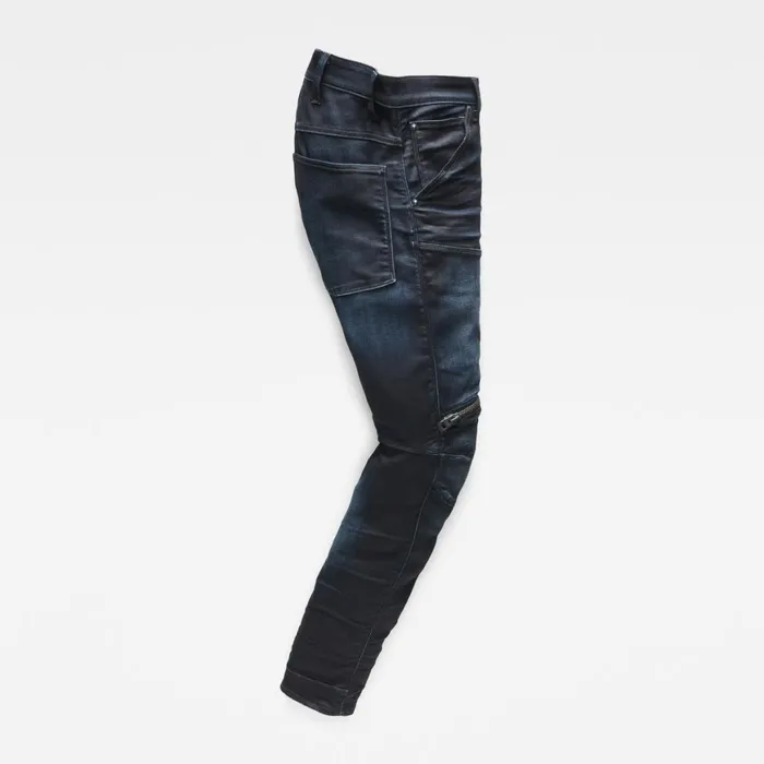 Skinny Men GStar RAW 5620 3D Zip Knee Super Slim Jeans Dark Aged