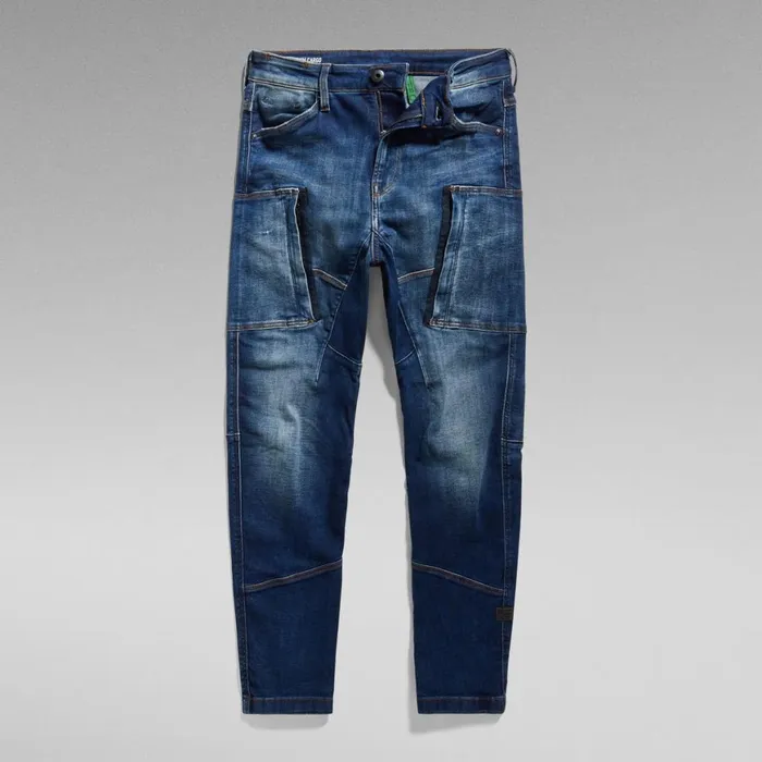 Skinny Men GStar RAW Denim Cargo 3D Skinny Jeans Worn In Dusk Blue