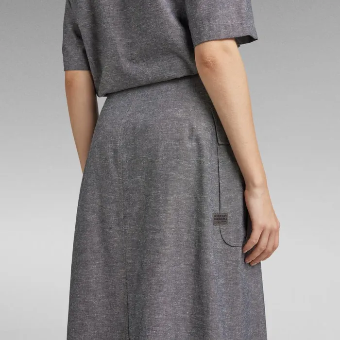 Skirts Women GStar RAW Button Down Long Pocket Skirt Salutemilk