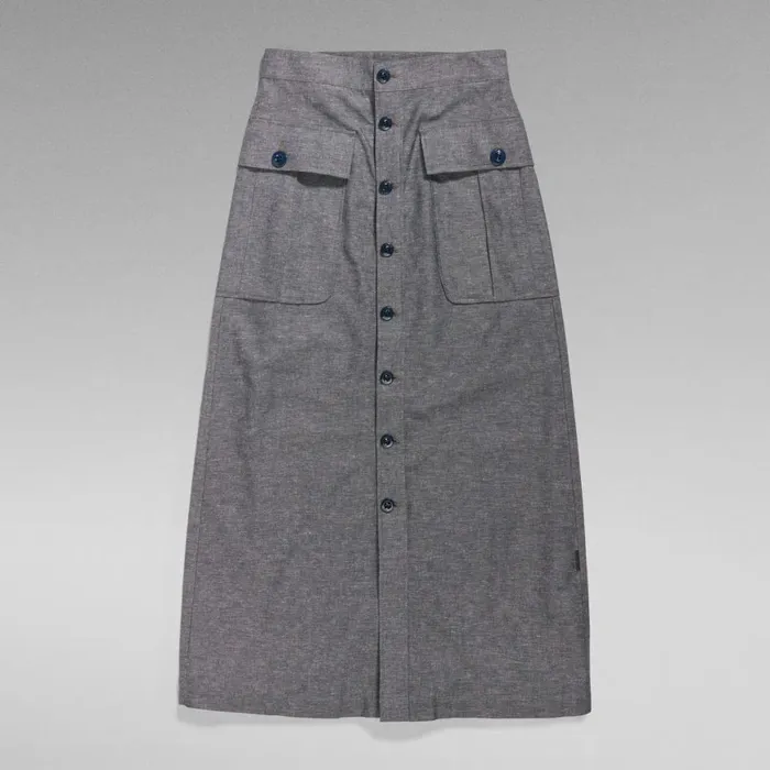 Skirts Women GStar RAW Button Down Long Pocket Skirt Salutemilk