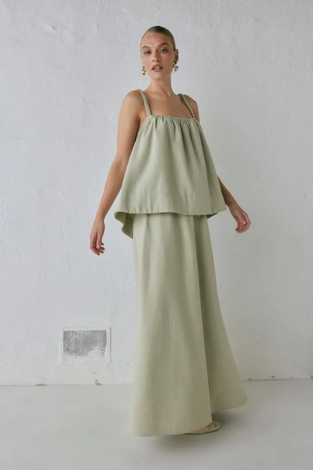 Skirts Women VRG GRL Etta Maxi Skirt Sage Skirts Women VRG GRL Etta Maxi Skirt Sage