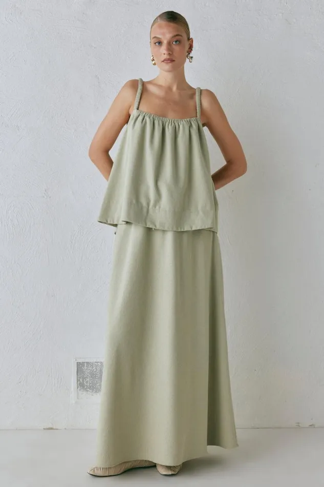 Skirts Women VRG GRL Etta Maxi Skirt Sage Skirts Women VRG GRL Etta Maxi Skirt Sage