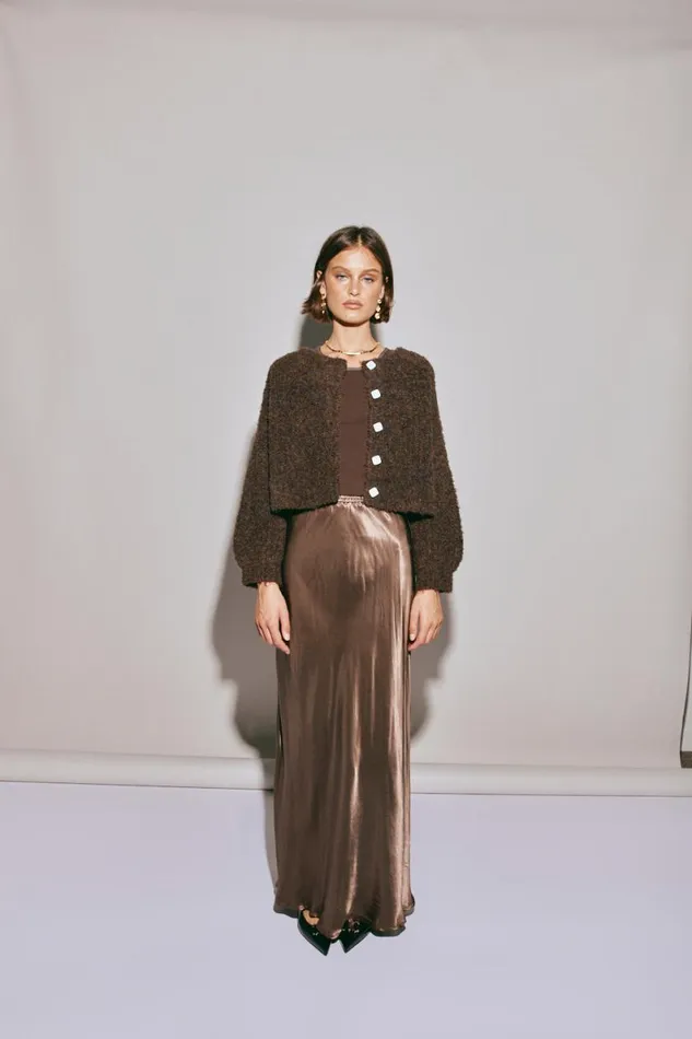 Skirts Women VRG GRL Florence Bias Cut Maxi Skirt Chocolate Skirts Women VRG GRL Florence Bias Cut Maxi Skirt Chocolate