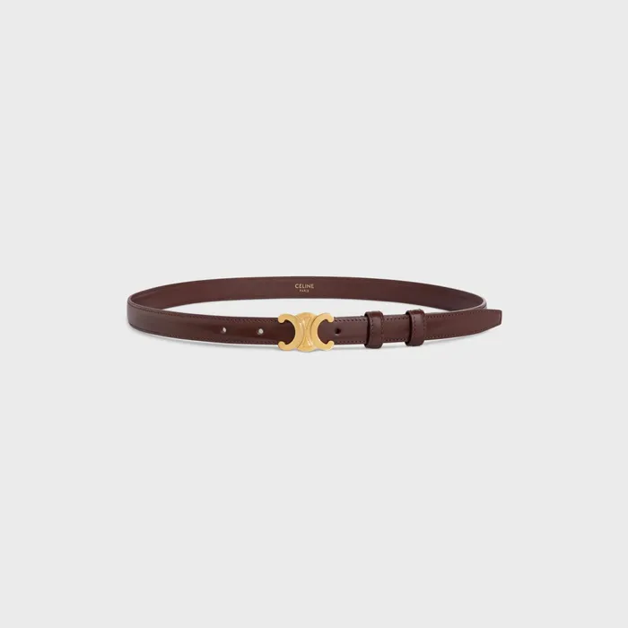 Small Triomphe Belt In Taurillon Leather Chestnut Women CELINE BELTS Small Triomphe Belt In Taurillon Leather Chestnut Women CELINE BELTS