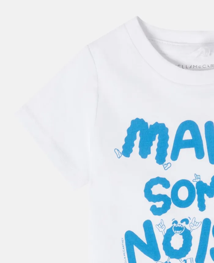 Stella McCartney 039Make Some Noise039 Print TShirt White Kids Sweatshirt And TShirts