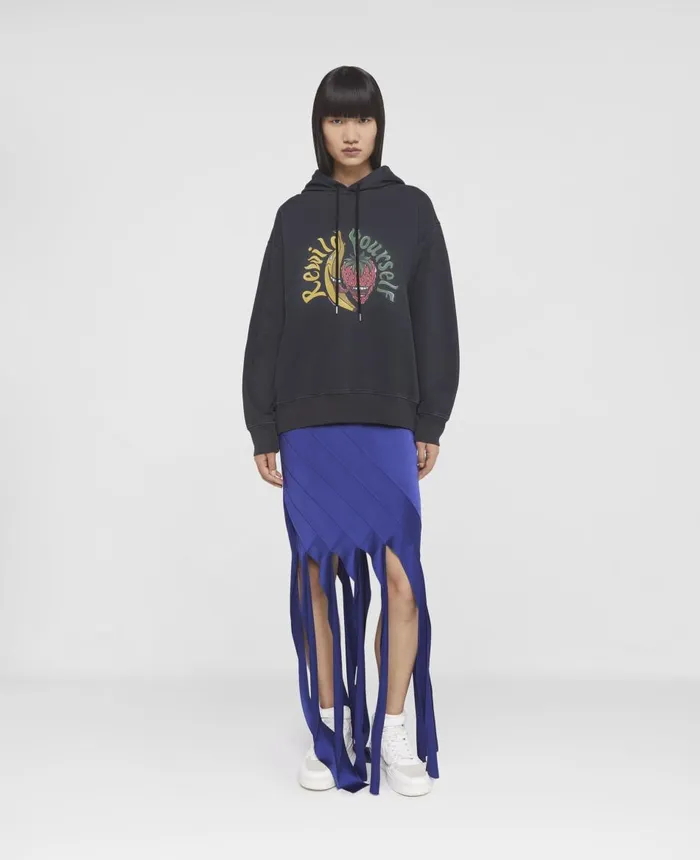 Stella McCartney 039Rewild Yourself039 Fruit Print Hoodie Black Women Sweatshirts And TShirts Stella McCartney 039Rewild Yourself039 Fruit Print Hoodie Black Women Sweatshirts And TShirts