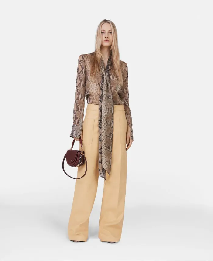 Stella McCartney Alter Mat Wide Leg Trousers Butter Women Trousers And Shorts Stella McCartney Alter Mat Wide Leg Trousers Butter Women Trousers And Shorts