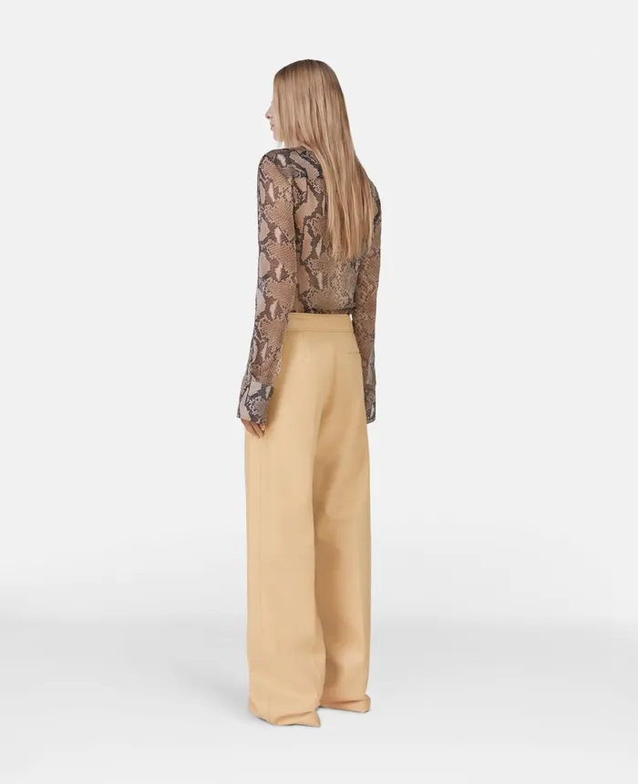 Stella McCartney Alter Mat Wide Leg Trousers Butter Women Trousers And Shorts Stella McCartney Alter Mat Wide Leg Trousers Butter Women Trousers And Shorts