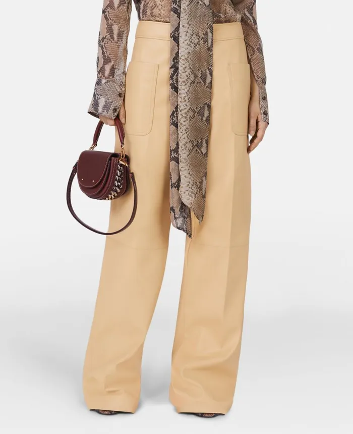 Stella McCartney Alter Mat Wide Leg Trousers Butter Women Trousers And Shorts Stella McCartney Alter Mat Wide Leg Trousers Butter Women Trousers And Shorts