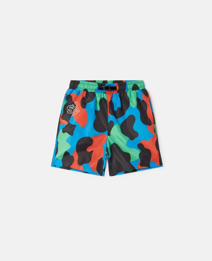 Stella McCartney Camouflage Print Shorts Multicolour Kids Pants and Shorts