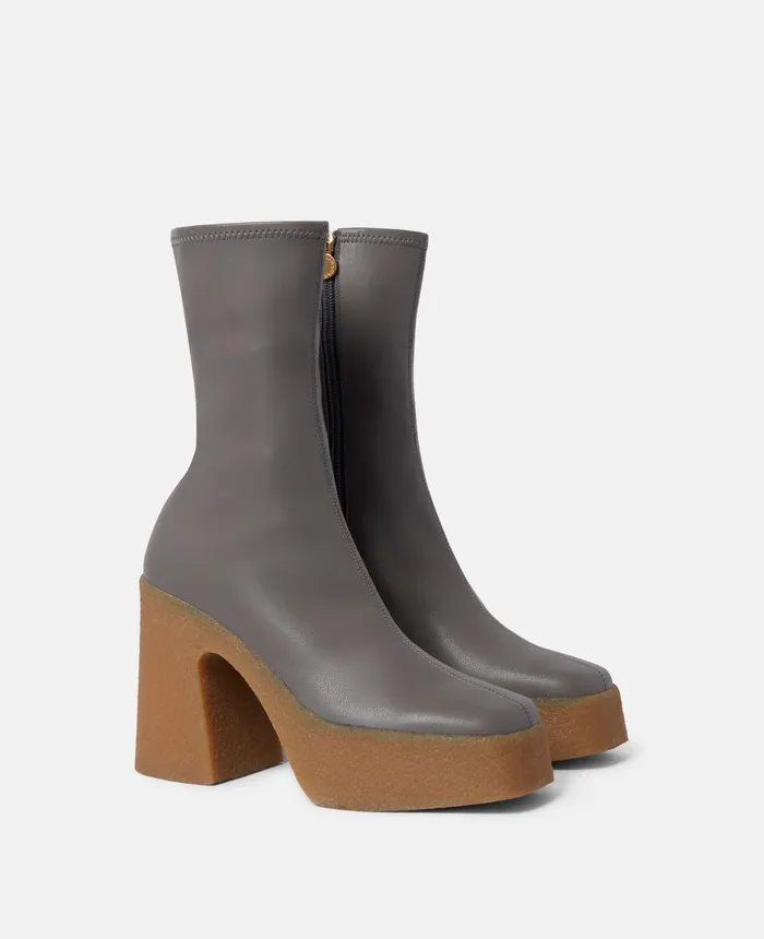 Stella McCartney Chunky Ankle Boots Grey Women Boots