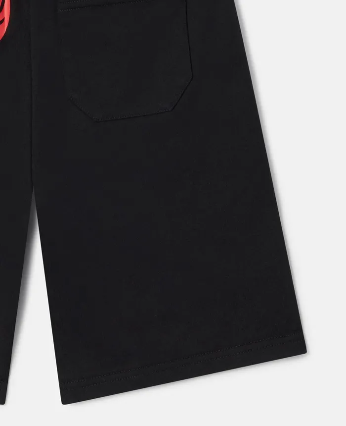 Stella McCartney Dancing Leg Print Sweat Shorts Black Kids Pants and Shorts