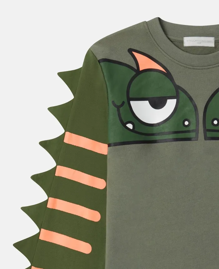 Stella McCartney Double Gecko Spike Sweatshirt Khaki Kids TShirts And Sweatshirt Stella McCartney Double Gecko Spike Sweatshirt Khaki Kids TShirts And Sweatshirt