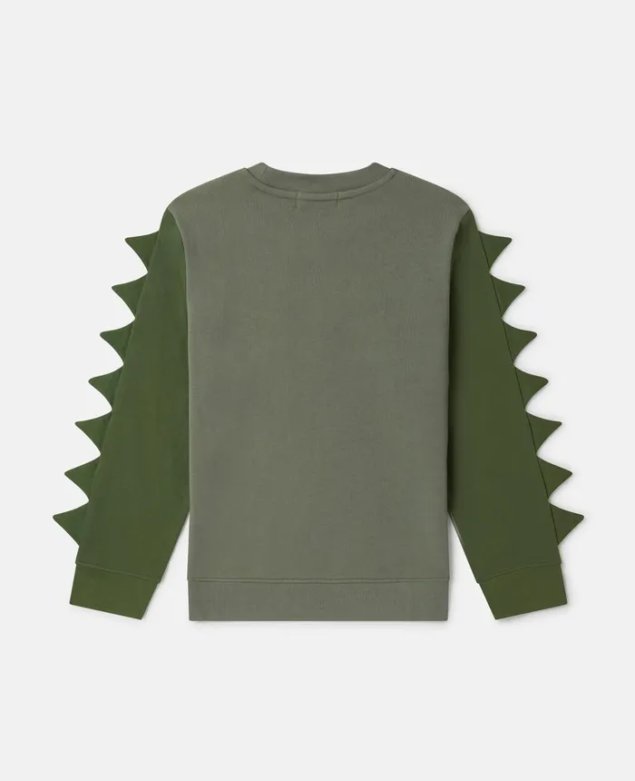 Stella McCartney Double Gecko Spike Sweatshirt Khaki Kids TShirts And Sweatshirt Stella McCartney Double Gecko Spike Sweatshirt Khaki Kids TShirts And Sweatshirt