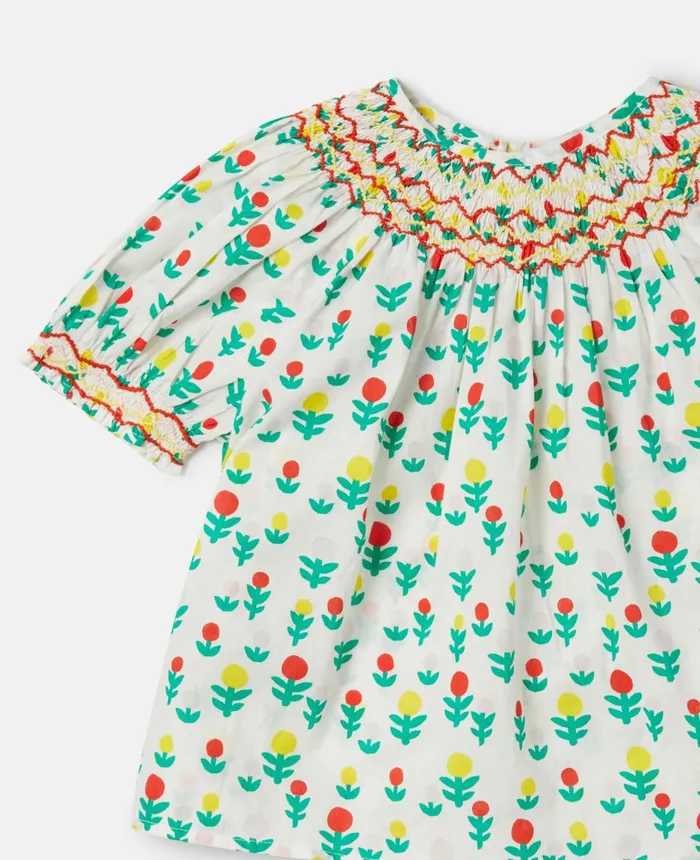Stella McCartney Dreamy Flower Print Smock Top Ivory Multicolour Kids Sweaters and Cardigans Stella McCartney Dreamy Flower Print Smock Top Ivory Multicolour Kids Sweaters and Cardigans