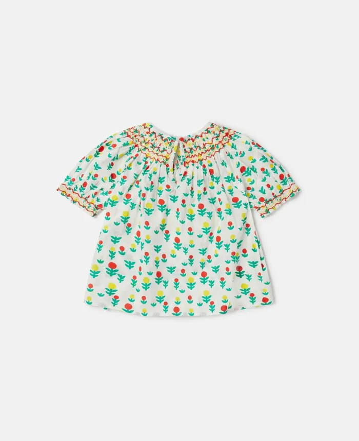 Stella McCartney Dreamy Flower Print Smock Top Ivory Multicolour Kids Sweaters and Cardigans Stella McCartney Dreamy Flower Print Smock Top Ivory Multicolour Kids Sweaters and Cardigans