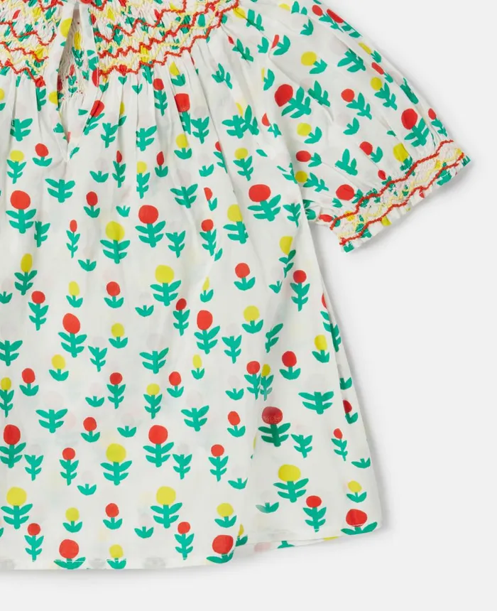 Stella McCartney Dreamy Flower Print Smock Top Ivory Multicolour Kids Sweaters and Cardigans Stella McCartney Dreamy Flower Print Smock Top Ivory Multicolour Kids Sweaters and Cardigans