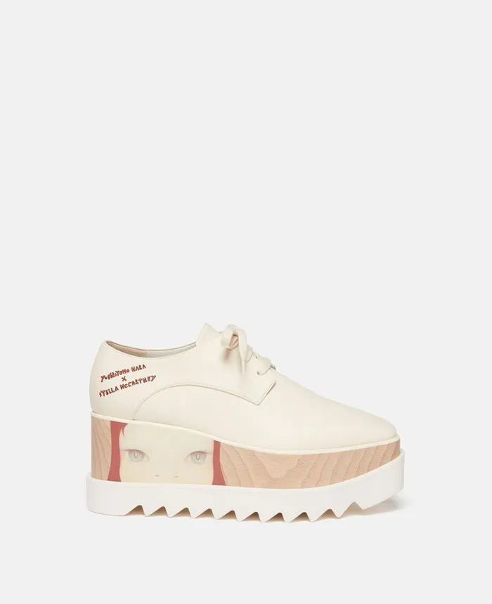 Stella McCartney Elyse Twins I Print Platform Shoes Vanilla WomenMen Shoes