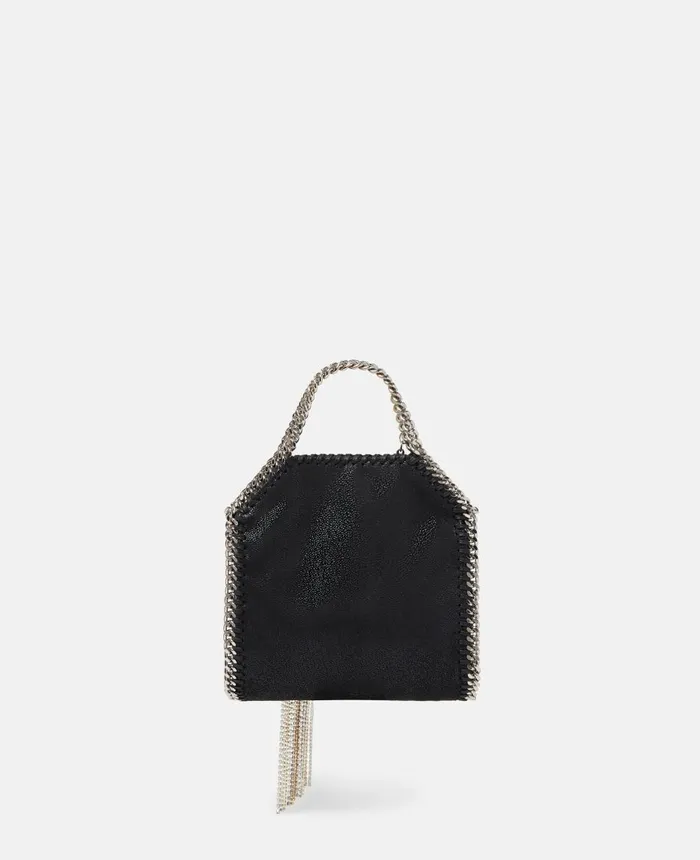 Stella McCartney Falabella Crystal Star Embroidery Tiny Tote Bag Black Women Mini Bags And Clutches Stella McCartney Falabella Crystal Star Embroidery Tiny Tote Bag Black Women Mini Bags And Clutches