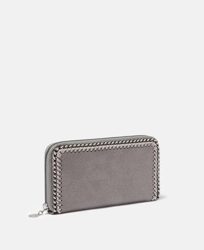 Stella McCartney Falabella Zip Continental Wallet Grey Women Long Wallets